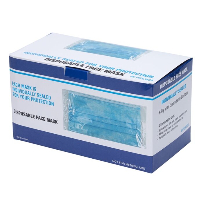 individually wrapped 3-ply disposable medical face masks